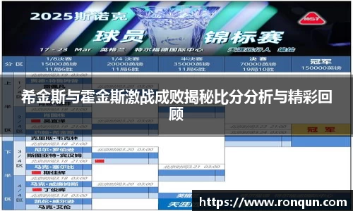 希金斯与霍金斯激战成败揭秘比分分析与精彩回顾